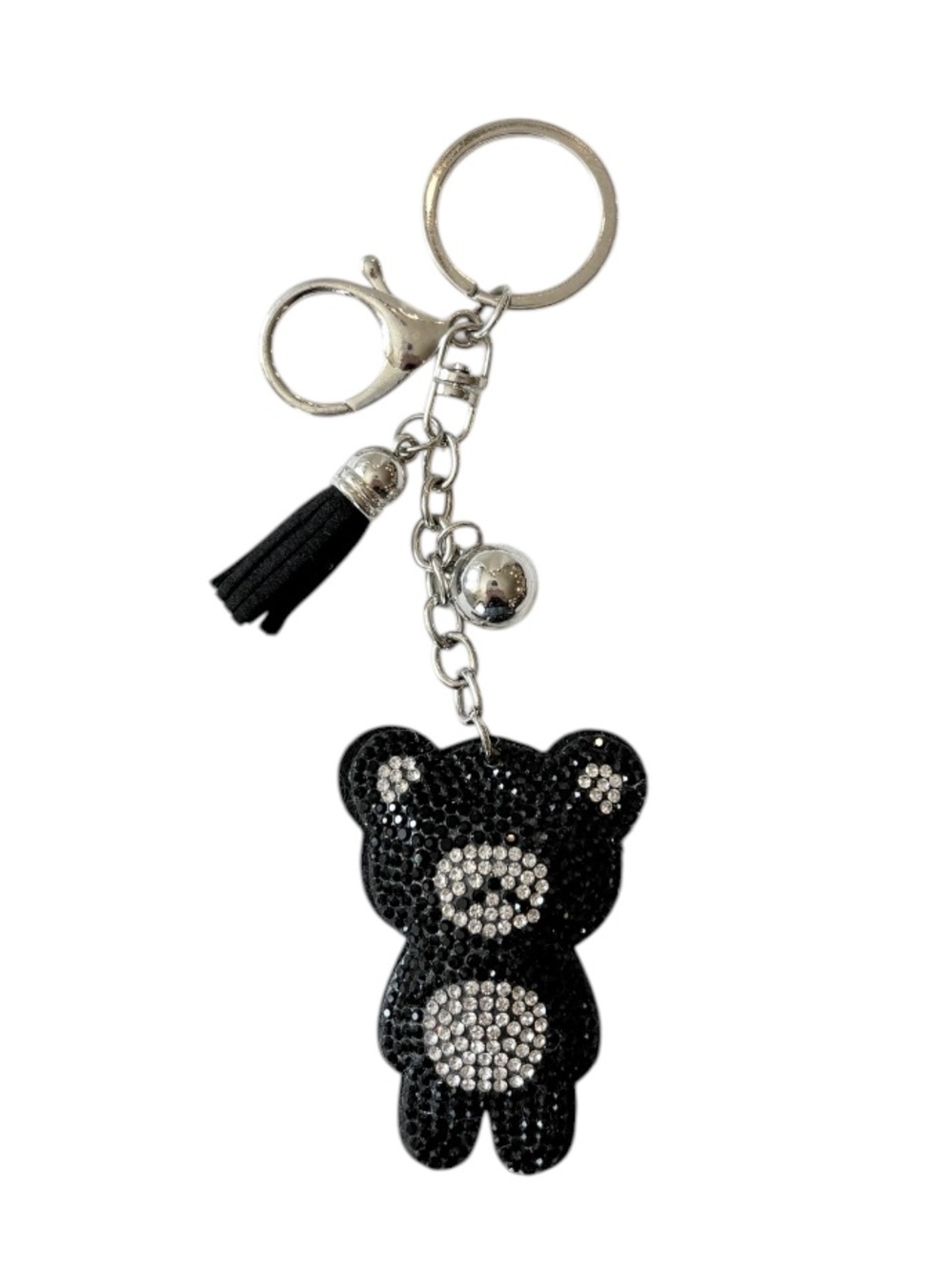Crystal Rhinestone Bear Tassel Keychain Bag Charm
